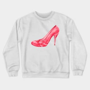 Red high heel shoe. watercolor Crewneck Sweatshirt